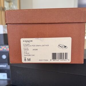 Coach Women's Chalk Leather Flats